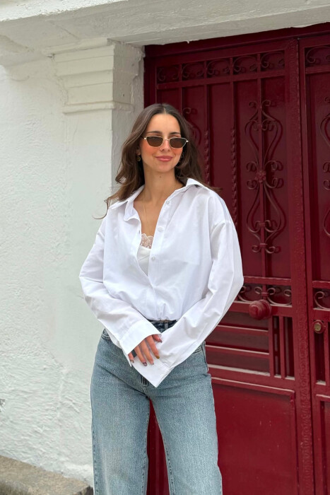 2 IN 1 SHIRT+TANK TOP WOMEN SET WHITE-E BARDHE - KLAUDIO FASHION