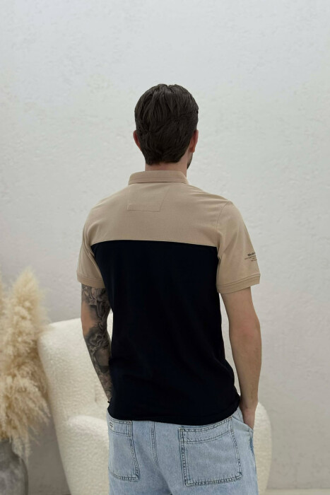 PACK OF 2 PIECES POLO NECK MEN T-SHIRTS BLUE-BEIGE/BLBZH - 10