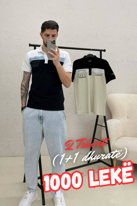 PAKETE 2 T-SHIRT ME JAKE POLO 1+1 DHURATE PER MESHKUJ 