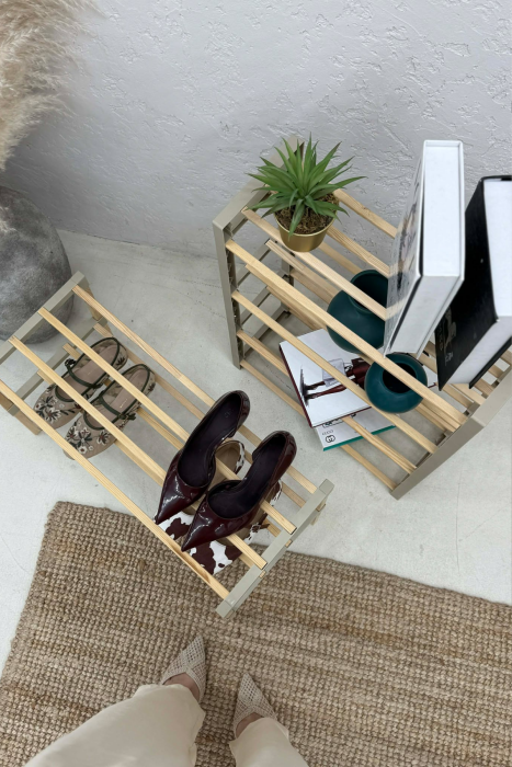 2-PIECE SHELF SET (4 TIER + 2 TIER) BEIGE/BEZHE - 3