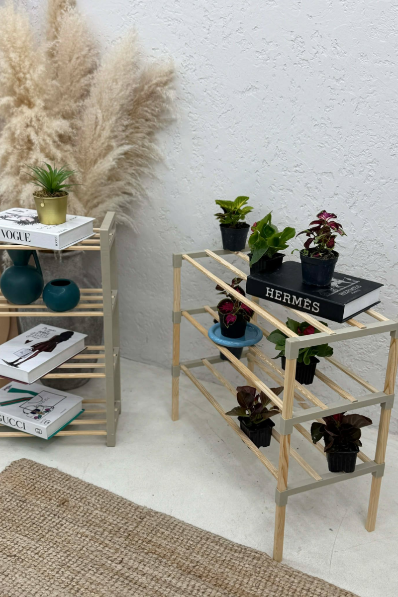 2-PIECE SHELF SET (4 TIER + 3 TIER) BEIGE/BEZHE - 5