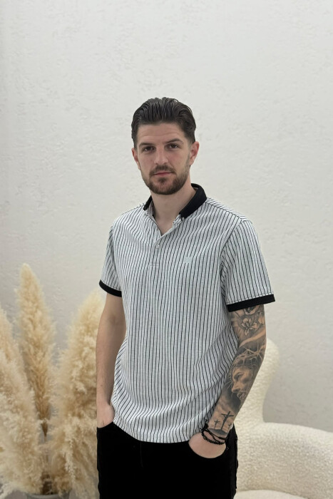 PACK OF 2 PIECES LINES DESIGN MEN T-SHIRT BLACK-LIGHT GREY/ZEGZ - 3