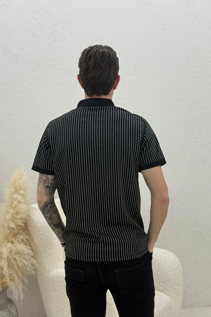 PACK OF 2 PIECES LINES DESIGN MEN T-SHIRT BLACK-LIGHT GREY/ZEGZ - 10