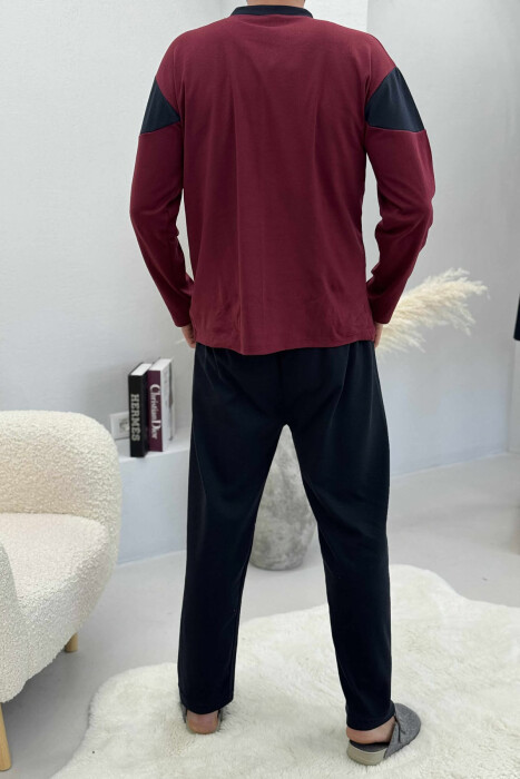 28 CLUB ROUND NECK SIMPLE MEN PYJAMAS BURGUNDY/VISHNJE - 4