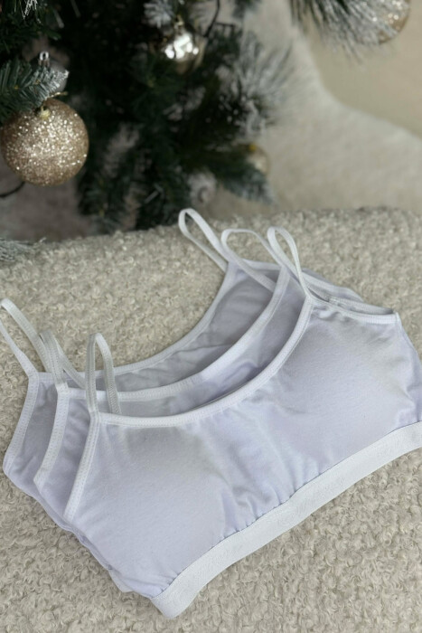 3 PIECE STRECHY BAND PADDED WOMEN BRA WHITE-E BARDHE - 