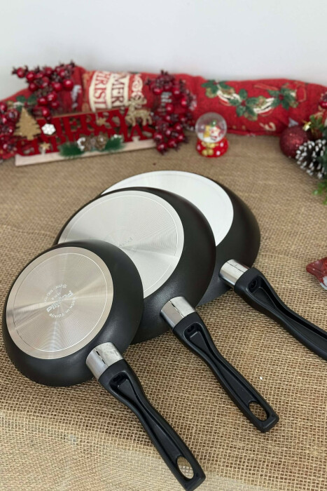 3 PIECES FRYING PAN SET 18-22-26 CM BLACK/ E ZEZE - 9