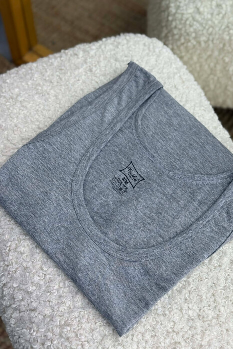 3 PIECES ONE COLOR MEN SINGET GREY/GRI - 2