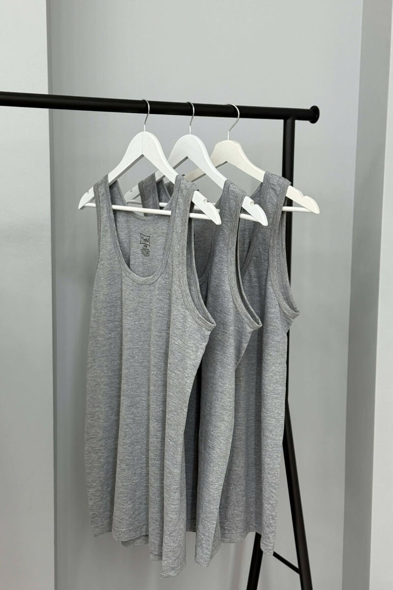3 PIECES ONE COLOR MEN SINGET GREY/GRI - 4