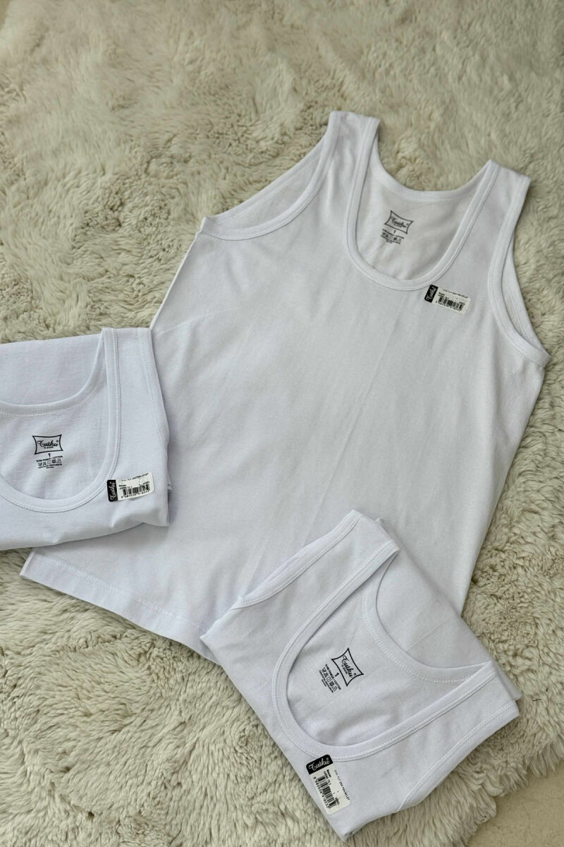 3 PIECES ONE COLOR MEN SINGET WHITE-E BARDHE - 3
