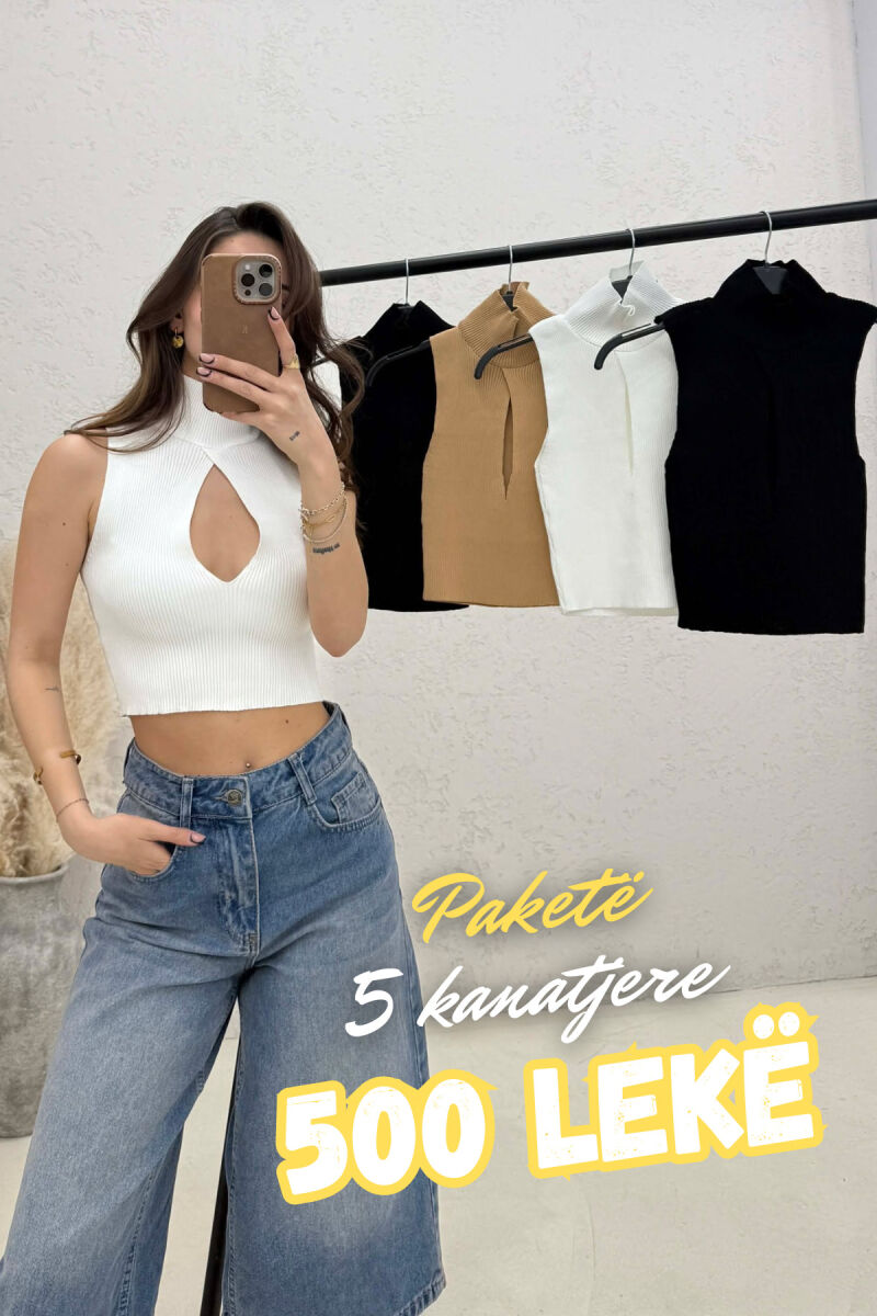 PACK OF 5 PIECES HIGH NECK ONE COLOR TANK TOPS MULTIPLE/SHNGJ - 1