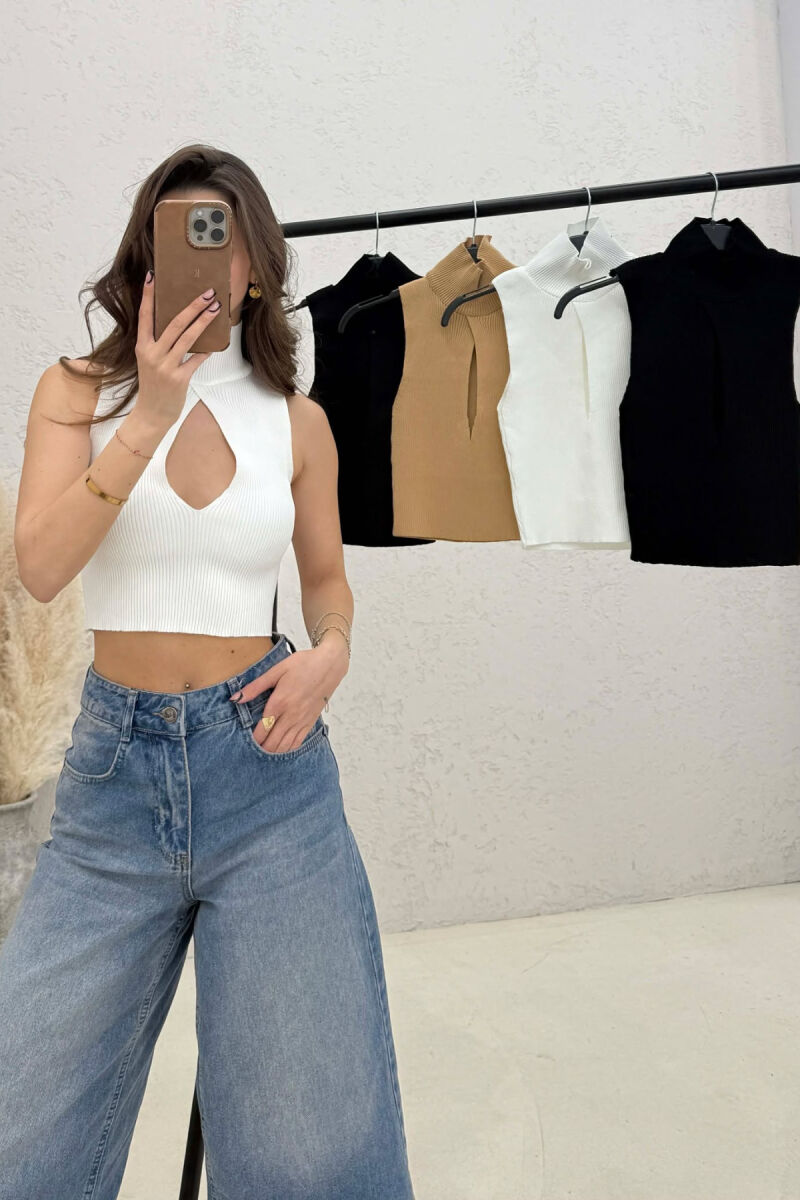 PACK OF 5 PIECES HIGH NECK ONE COLOR TANK TOPS MULTIPLE/SHNGJ - 2