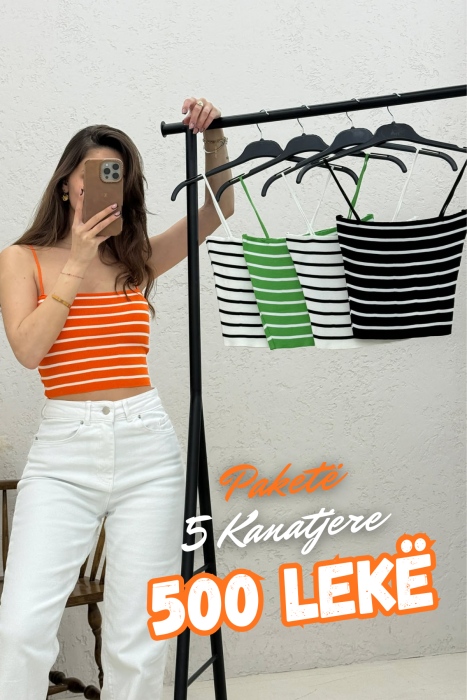 5 PIECES LINES DESIGN WOMEN TANK TOP MULTIPLE/SHNGJ - KLAUDIO FASHION