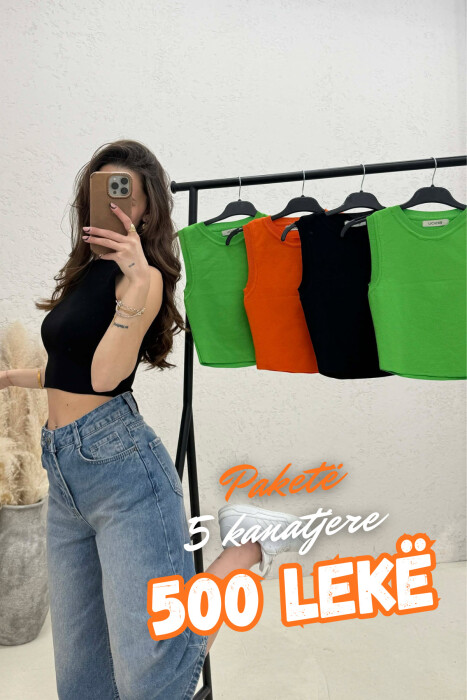 PACK OF 5 PIECES ONE COLOR SIMPLE WOMAN TANK TOPS MULTIPLE/SHNGJ - 