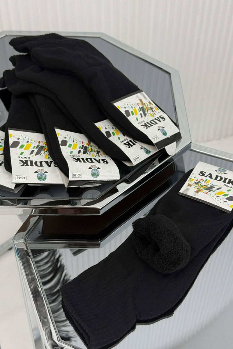 6 PAIR COSY MEN SOCKS BLACK-BLACK/ZZ - 4