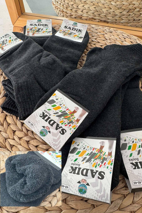 6 PAIR COSY MEN SOCKS DARK GREY/GEE - KLAUDIO FASHION