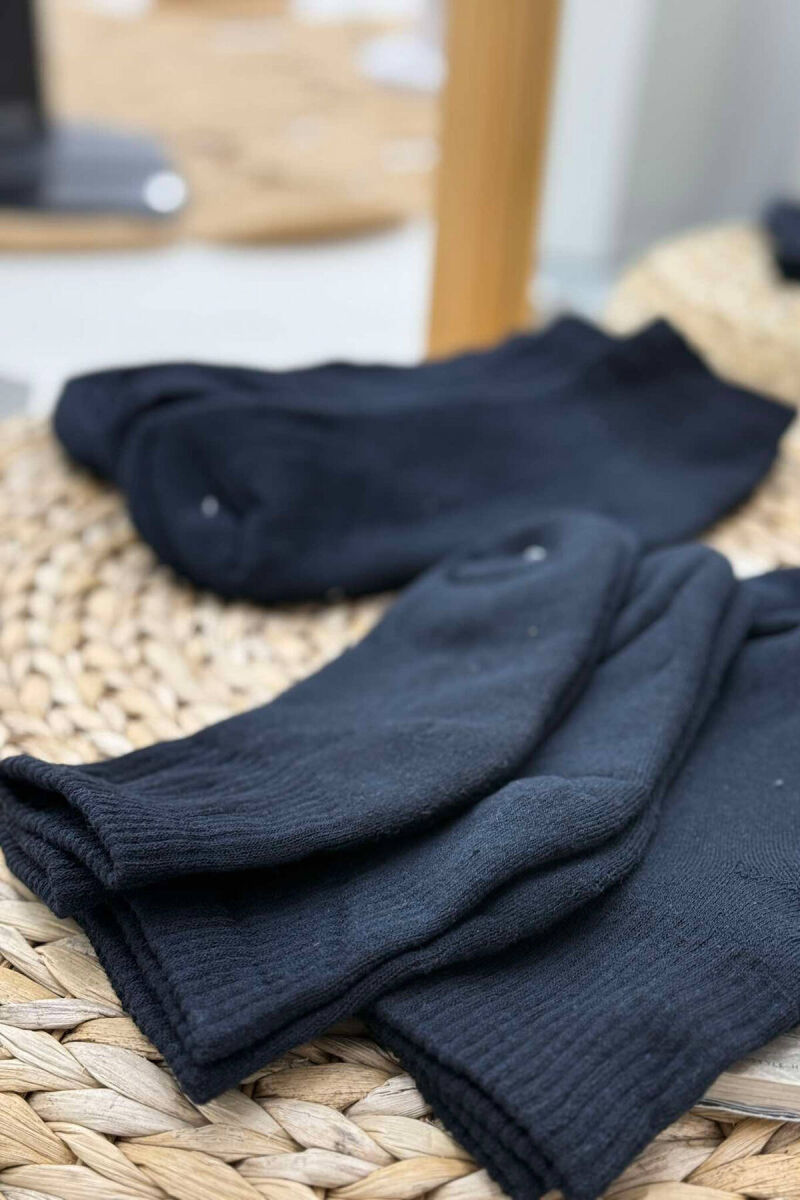 6 PAIR COSY MEN SOCKS DARK BLUE/BEE - 3