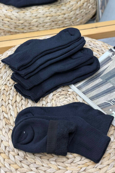 6 PAIR COSY MEN SOCKS DARK BLUE/BEE - 6