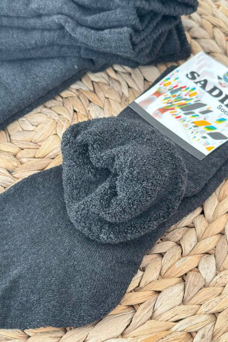 6 PAIR COSY MEN SOCKS DARK GREY/GEE - 4