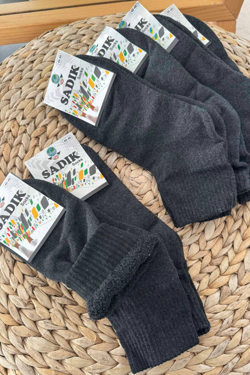 6 PAIR COSY MEN SOCKS DARK GREY/GEE - 6