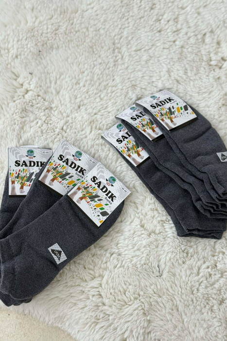 6 PAIR COSY SHORT MEN SOCKS GREY-GREY/GG - 2