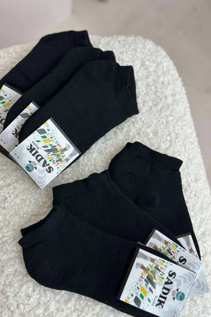 6 PAIR COSY SHORT MEN SOCKS BLACK/ E ZEZE - 1