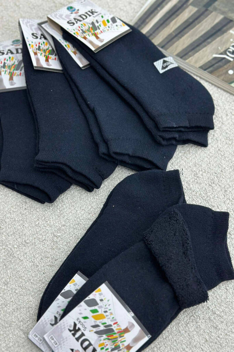 6 PAIR COSY SHORT MEN SOCKS DARK BLUE/BEE - 2