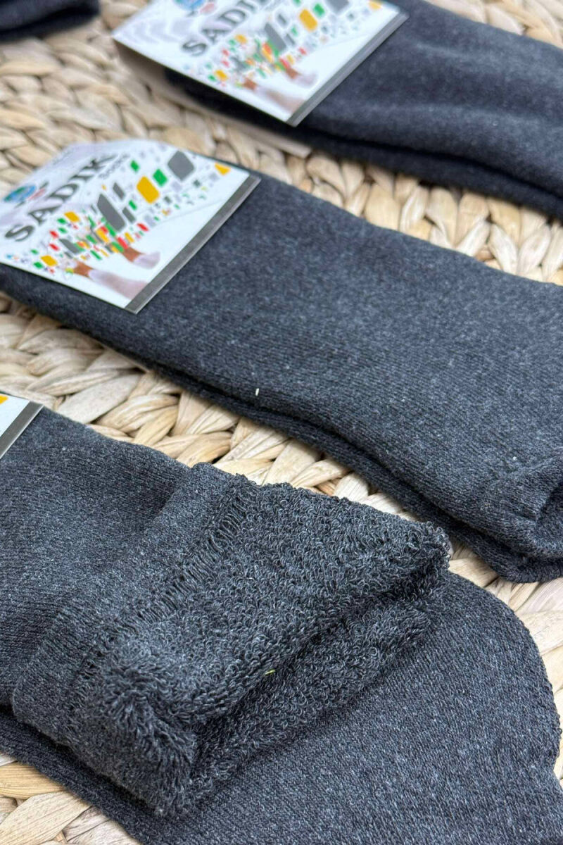 6 PAIR COSY SHORT MEN SOCKS DARK GREY/GEE - 2