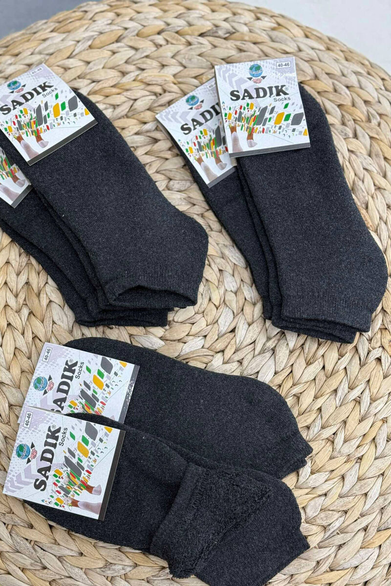 6 PAIR COSY SHORT MEN SOCKS DARK GREY/GEE - 3