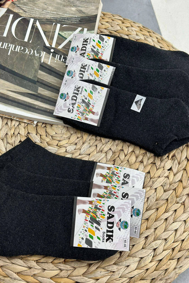 6 PAIR COSY SHORT MEN SOCKS DARK GREY/GEE - 4