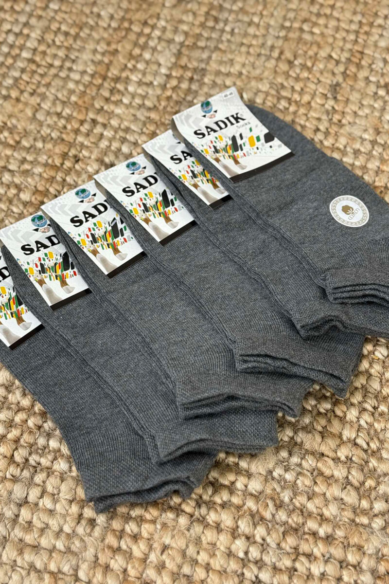 6 PAIR COTTON SHORT MEN SOCKS GREY/GRI - 2