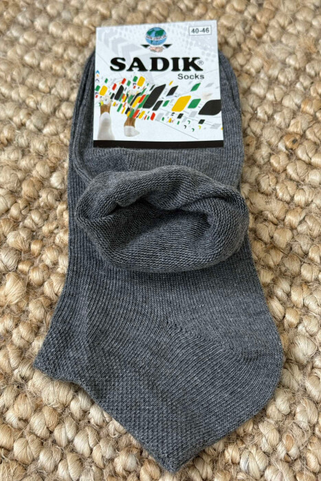 6 PAIR COTTON SHORT MEN SOCKS GREY/GRI - 3