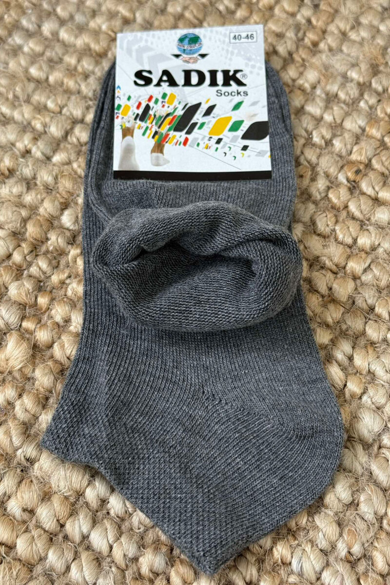 6 PAIR COTTON SHORT MEN SOCKS GREY/GRI - 3