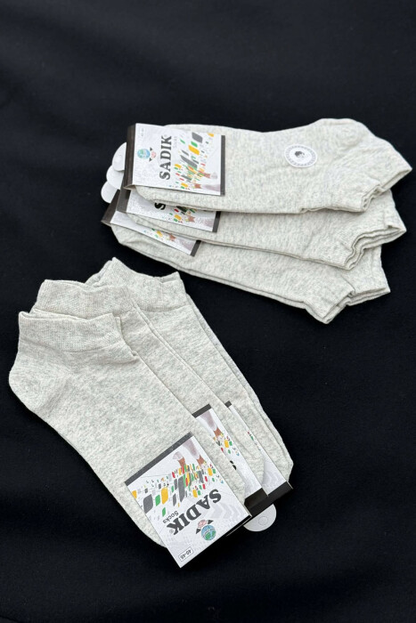 6 PAIR COTTON SHORT MEN SOCKS LIGHT BEIGE/BZHZB 