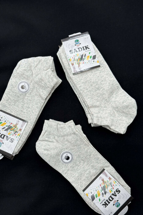 6 PAIR COTTON SHORT MEN SOCKS LIGHT BEIGE/BZHZB - 3