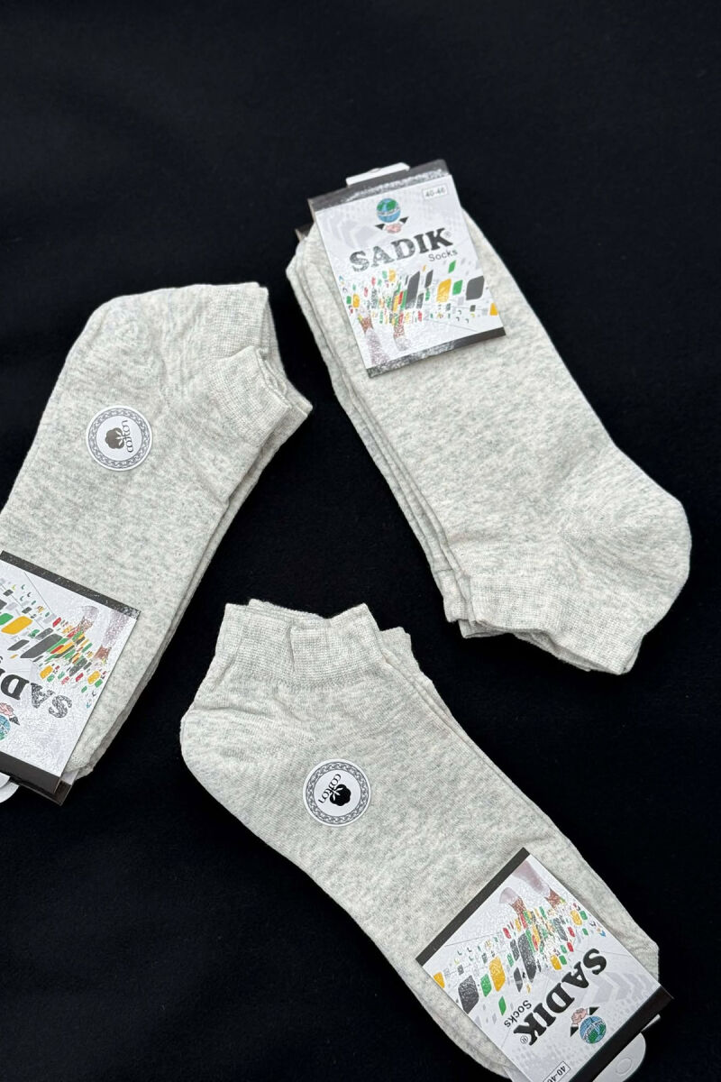 6 PAIR COTTON SHORT MEN SOCKS LIGHT BEIGE/BZHZB - 3