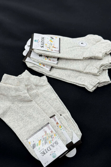 6 PAIR COTTON SHORT MEN SOCKS LIGHT BEIGE/BZHZB - 4
