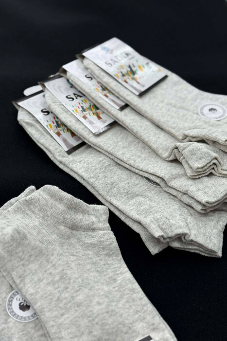 6 PAIR COTTON SHORT MEN SOCKS LIGHT BEIGE/BZHZB - 5
