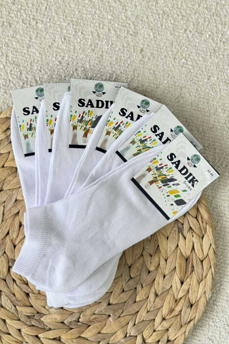 6 PAIR COTTON SHORT MEN SOCKS WHITE-E BARDHE - KLAUDIO FASHION