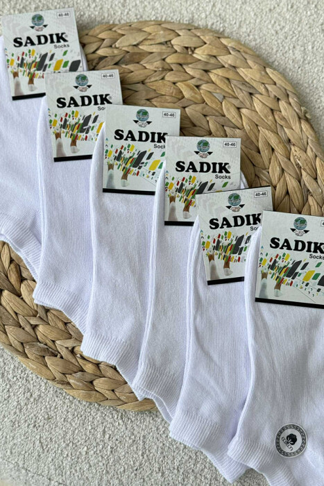 6 PAIR COTTON SHORT MEN SOCKS WHITE-E BARDHE - 3