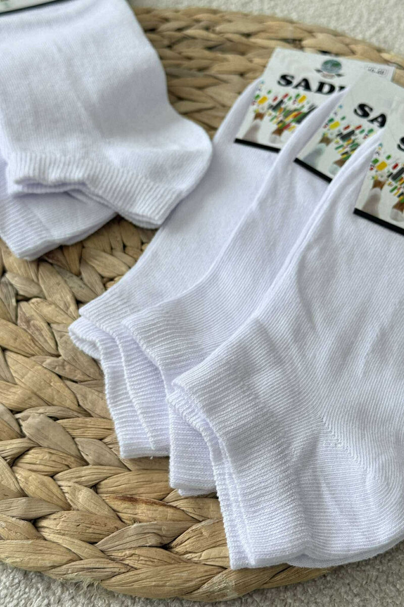 6 PAIR COTTON SHORT MEN SOCKS WHITE-E BARDHE - 4