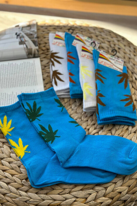 6 PAIR DIFFERENT COLORS UNISEX SOCKS MULTIPLE/SHNGJ - 4