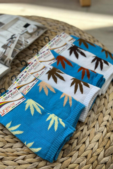 6 PAIR DIFFERENT COLORS WOMAN CREW SOCKS MULTIPLE/SHNGJ - KLAUDIO FASHION