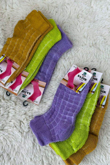 6 PAIR DIFFERENT COLORS WOMEN ANKLE SOCKS MULTIPLE/SHNGJ - KLAUDIO FASHION