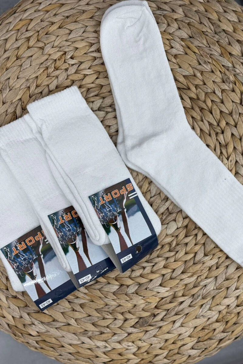 6 PAIR SIMPLE MEN SOCKS WHITE-E BARDHE - 3