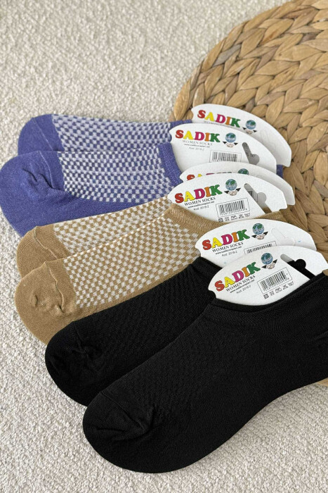 6 PAIR SIMPLE WOMEN ANKLE SOCKS MULTIPLE/SHNGJ - KLAUDIO FASHION