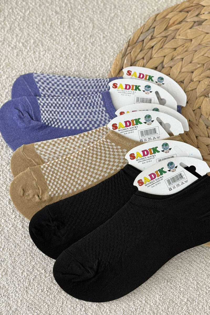 6 PAIR SIMPLE WOMEN ANKLE SOCKS MULTIPLE/SHNGJ - 1