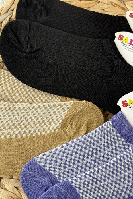 6 PAIR SIMPLE WOMEN ANKLE SOCKS MULTIPLE/SHNGJ - 3