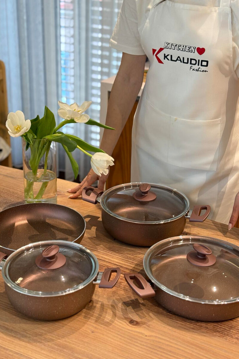 7 PIECES SET CASSEROLES+ PANS PURPLE/LEJLA - 3