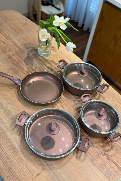 7 PIECES SET CASSEROLES+ PANS PURPLE/LEJLA - 4