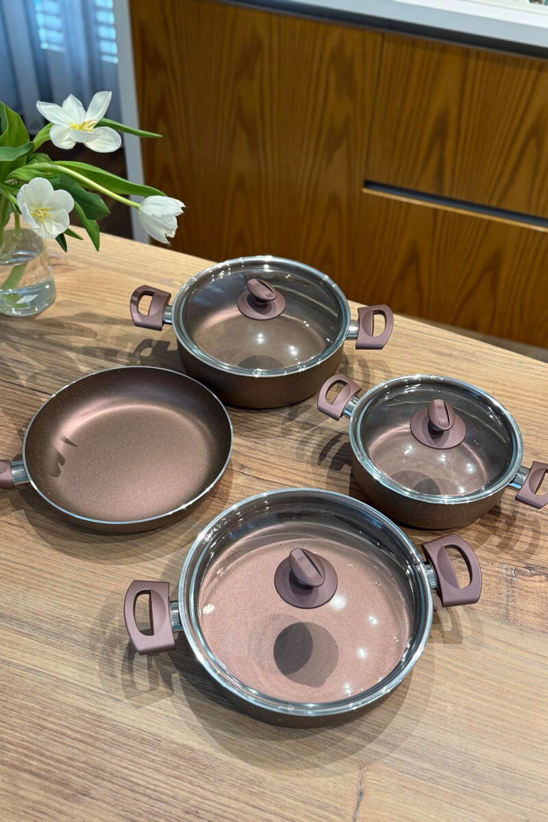 7 PIECES SET CASSEROLES+ PANS PURPLE/LEJLA - 5